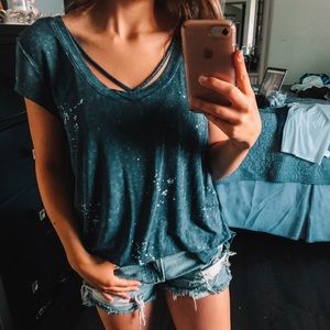 Navy-Blue Tie-Dye Soft Top